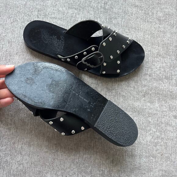 Ancient Greek Sandals Pella Rivets sandal in black leather - Picture 5 of 5